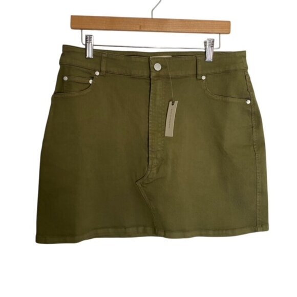 NWT Pilcro Denim Mini Skirt in Moss 12 - Picture 2 of 5